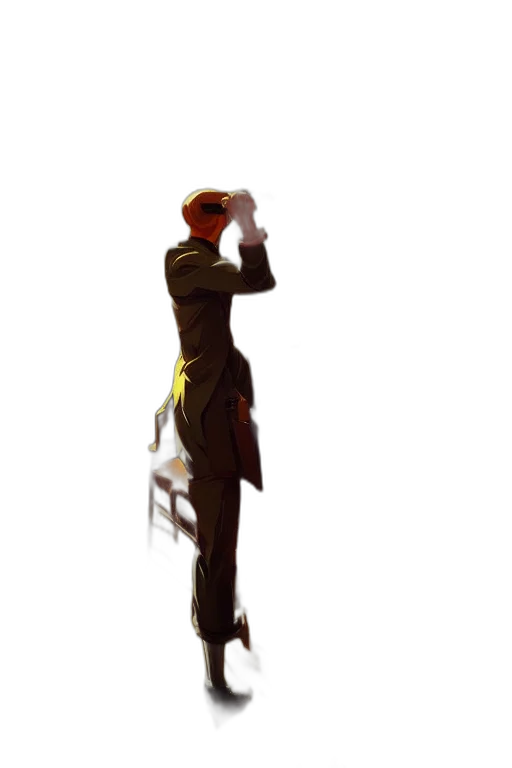 staff, hat, weapon, jacket transparent PNG cut-out