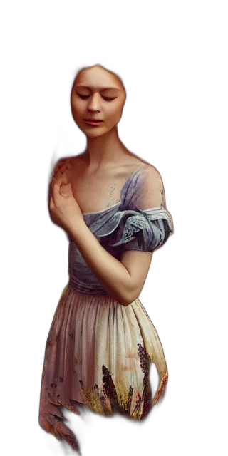 dress, jewelry, crown, face transparent PNG cut-out