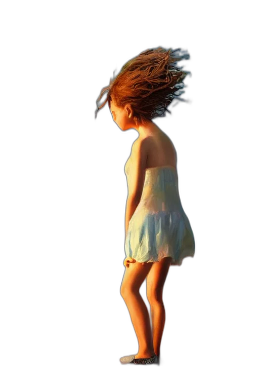dress, hair, creature, photorealistic transparent PNG cut-out