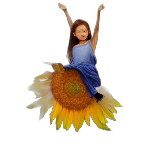 flower, umbrella, dress, 3d render transparent PNG cut-out
