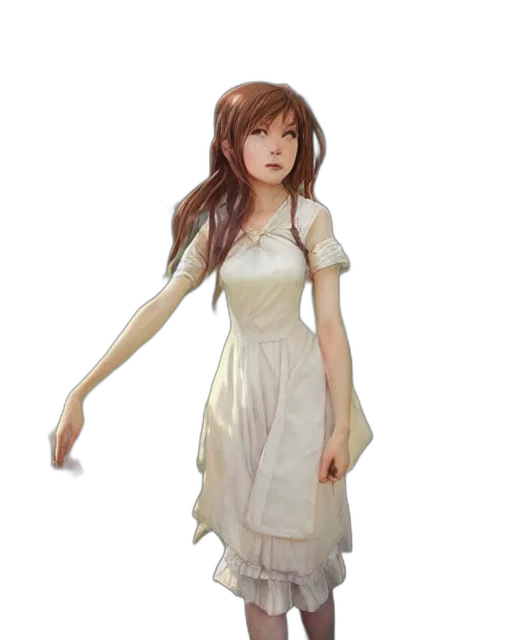 dress, staff, concept art, fantasy art transparent PNG cut-out