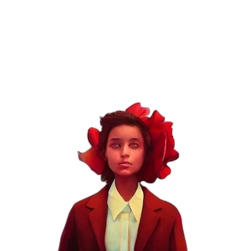 flower, crown, jacket, face transparent PNG cut-out