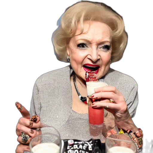 betty, white, drinking, claw transparent PNG cut-out