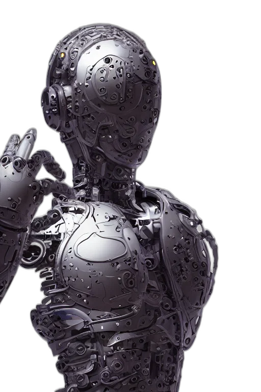 robot, 3d render, cyberpunk, concept art transparent PNG cut-out