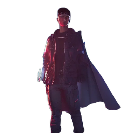jacket, staff, mask, weapon transparent PNG cut-out