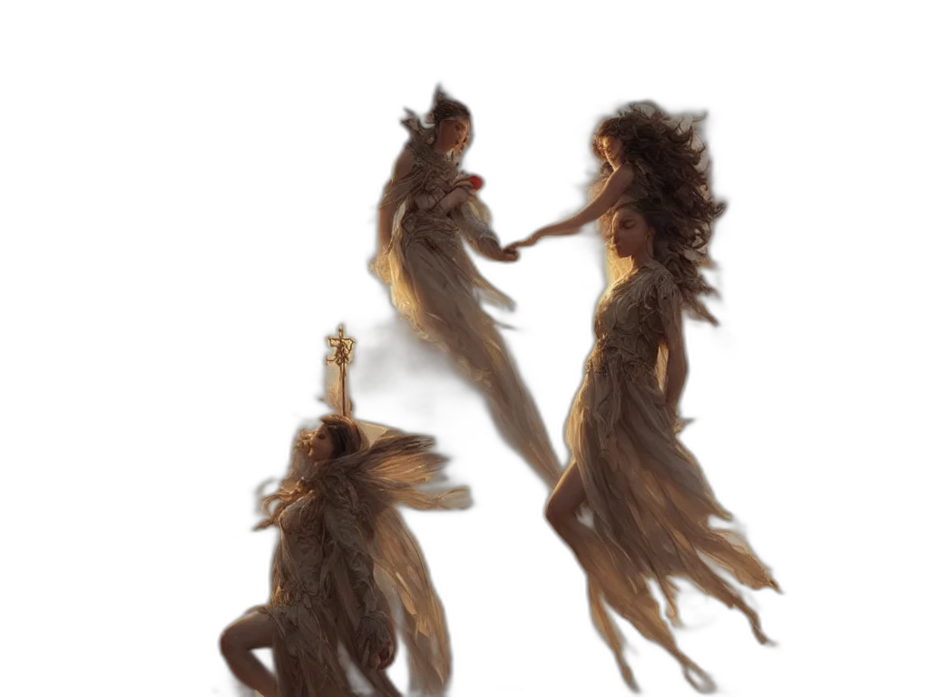 hair, dress, crown, staff transparent PNG cut-out