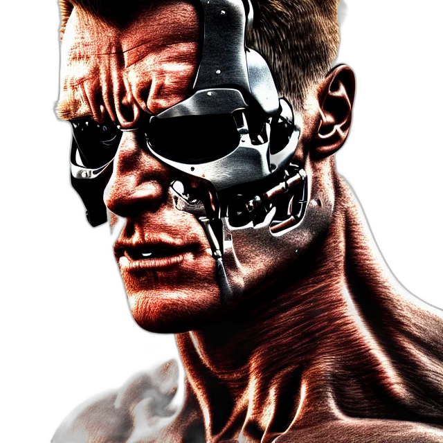 robot, face, mask, cyberpunk transparent PNG cut-out