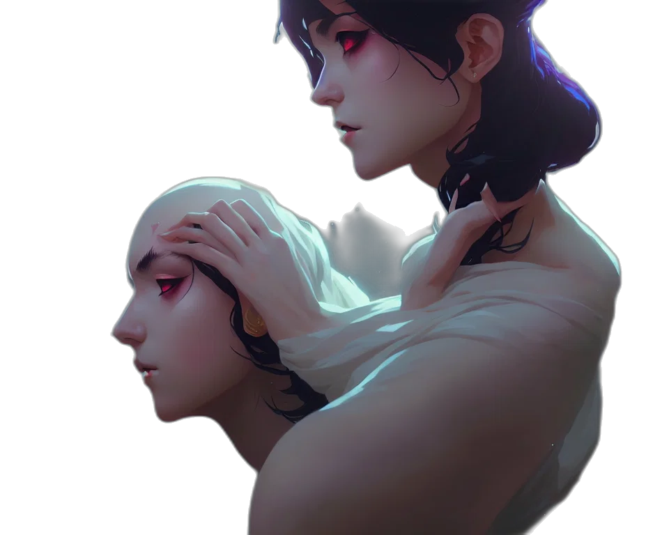 crown, face, mask, staff transparent PNG cut-out