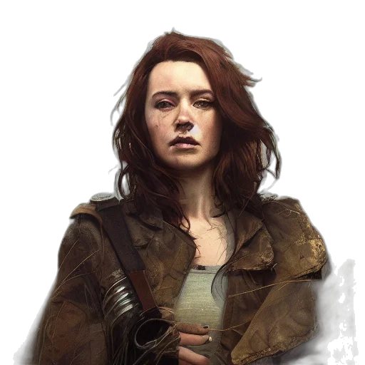 jacket, weapon, face, staff transparent PNG cut-out