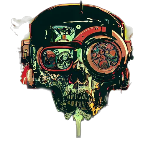 mask, robot, face, cyberpunk transparent PNG cut-out