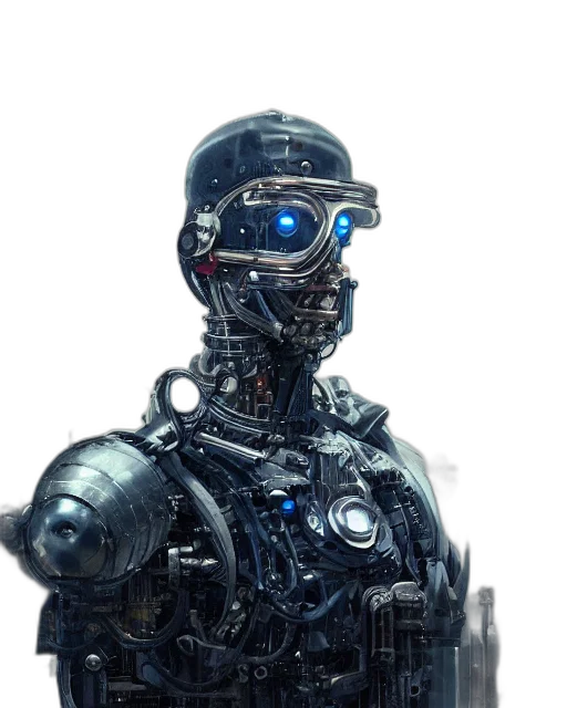 robot, face, cyberpunk, concept art transparent PNG cut-out