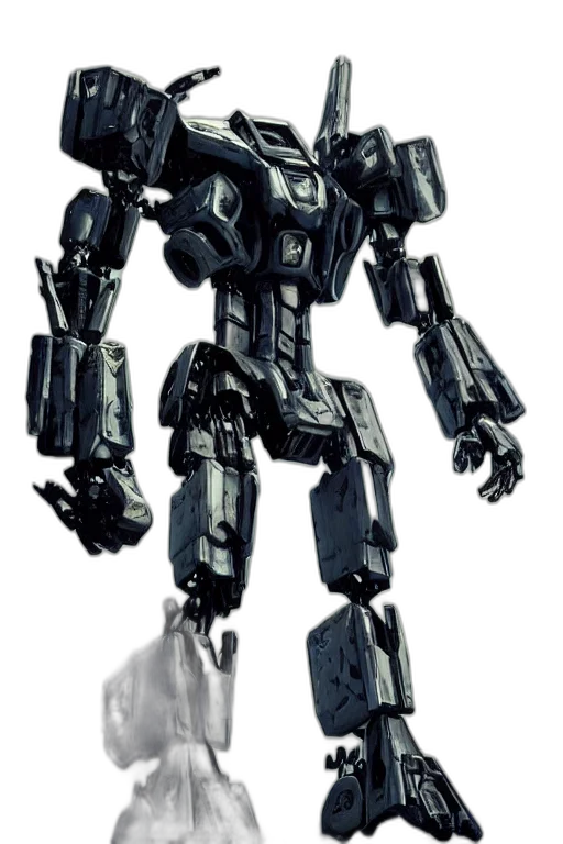 robot, weapon, concept art, 3d render transparent PNG cut-out