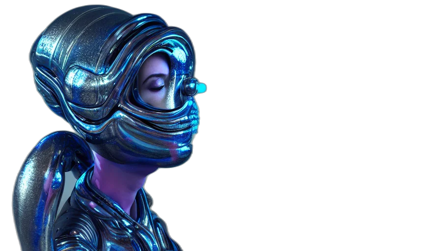 mask, robot, face, cyberpunk transparent PNG cut-out