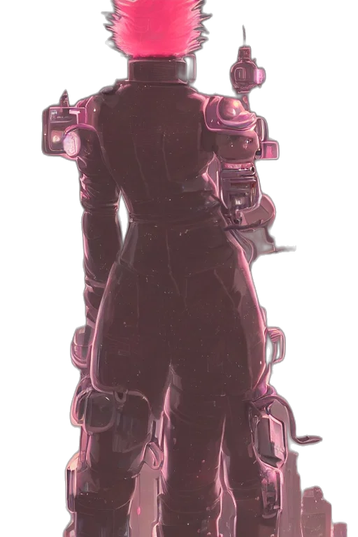 robot, staff, weapon, jacket transparent PNG cut-out