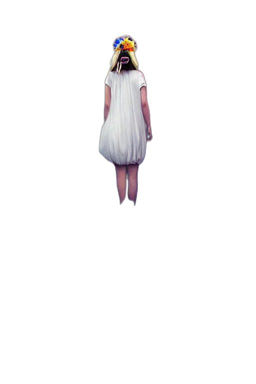 dress, creature, hair, mask transparent PNG cut-out