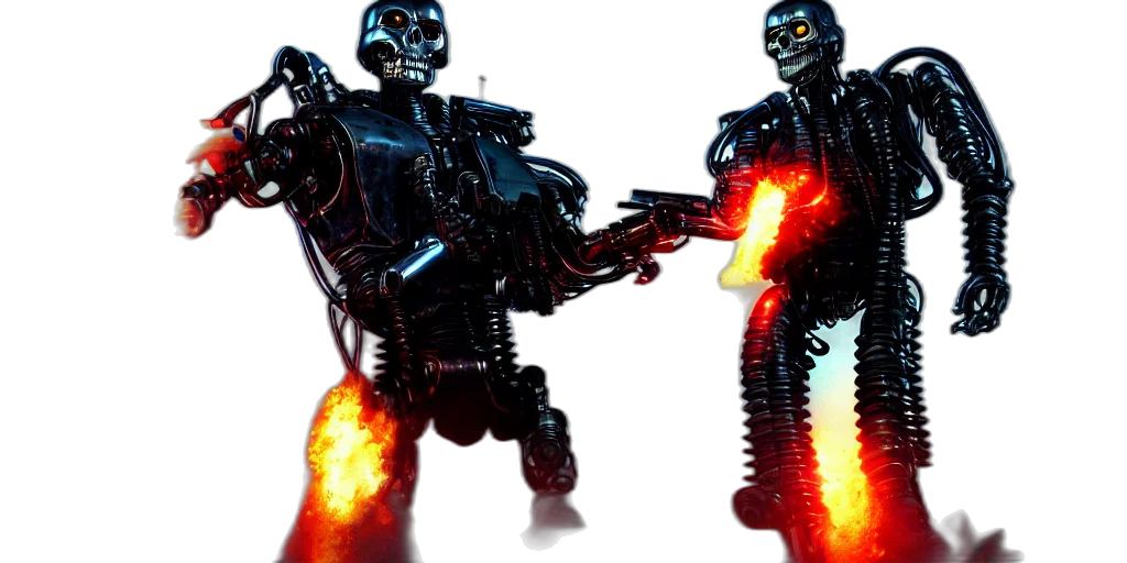 robot, weapon, concept art, 3d render transparent PNG cut-out