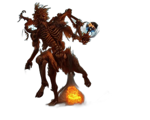 creature, staff, concept art, fantasy art transparent PNG cut-out