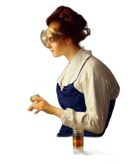 dress, bottle, staff, face transparent PNG cut-out