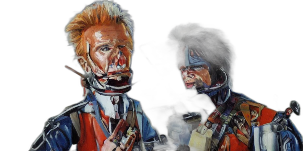 concept art, photorealistic, comic book art, oil painting transparent PNG cut-out