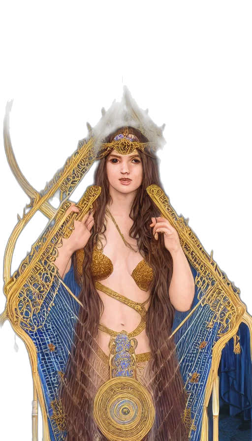 crown, jewelry, staff, fantasy art transparent PNG cut-out