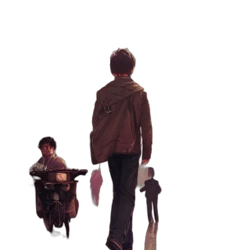 jacket, robot, umbrella, staff transparent PNG cut-out