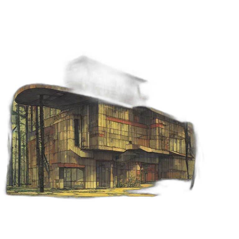building, concept art, 3d render, photorealistic transparent PNG cut-out