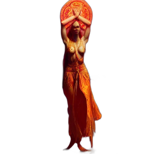 dress, staff, mask, creature transparent PNG cut-out