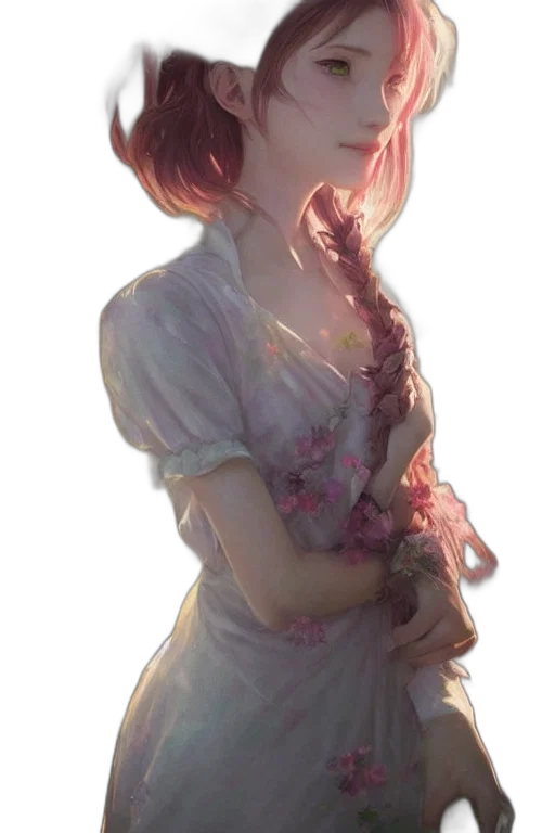 dress, flower, face, creature transparent PNG cut-out