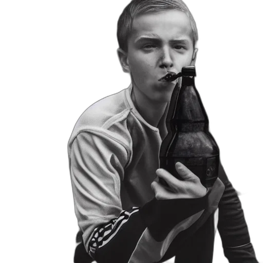 bottle, jacket, photorealistic, concept art transparent PNG cut-out