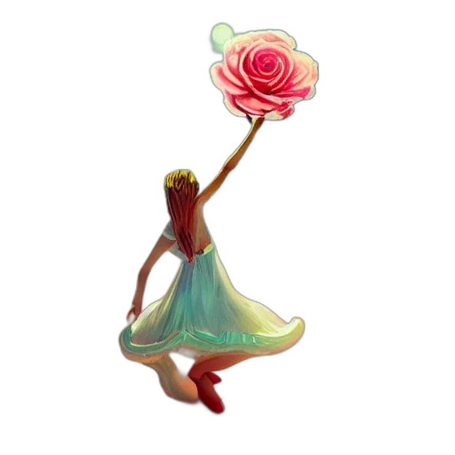 flower, staff, dress, crown transparent PNG cut-out