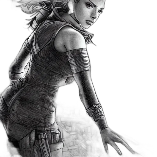 comic book art, concept art, pencil sketch, fantasy art transparent PNG cut-out