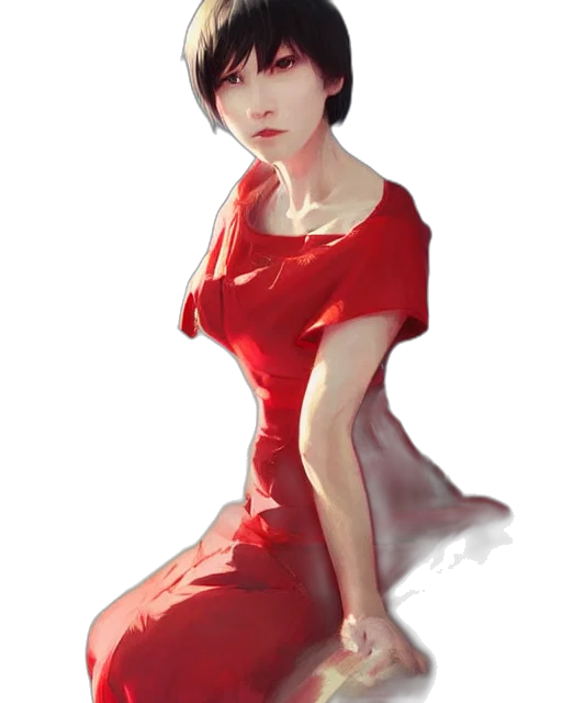dress, face, robot, creature transparent PNG cut-out