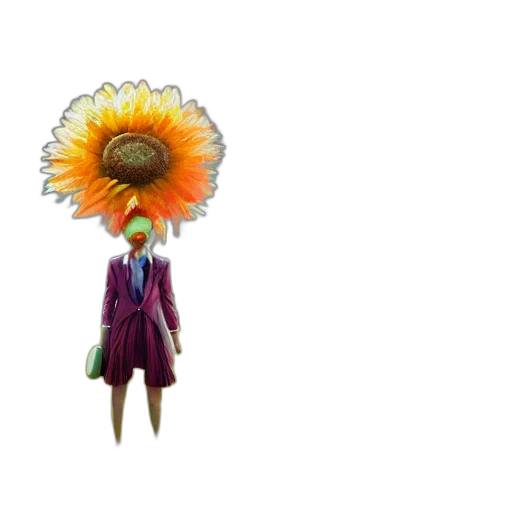flower, umbrella, staff, dress transparent PNG cut-out