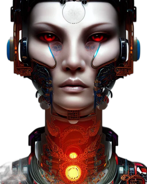 robot, face, cyberpunk, concept art transparent PNG cut-out