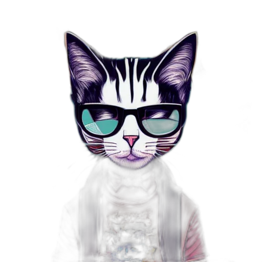 animal, staff, pixel art, vaporwave transparent PNG cut-out