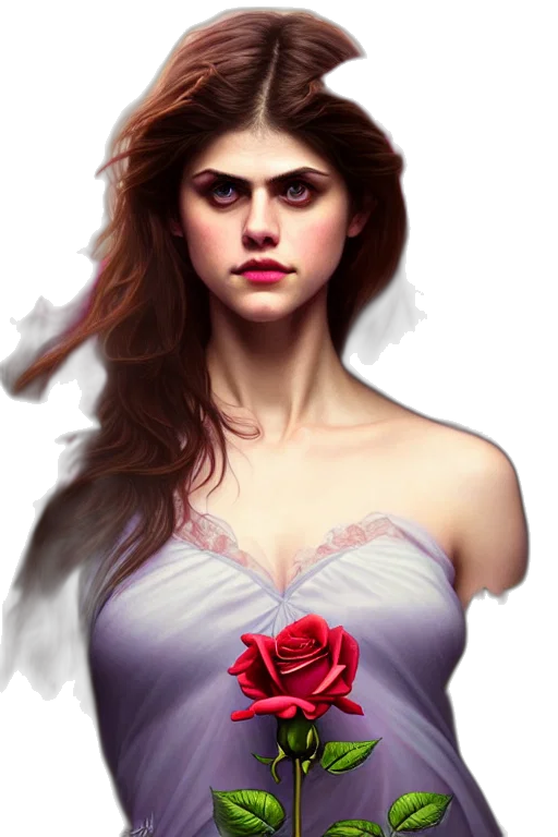 dress, crown, face, photorealistic transparent PNG cut-out