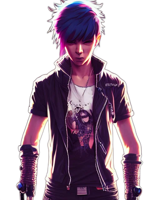 jacket, cyberpunk, concept art, pixel art transparent PNG cut-out