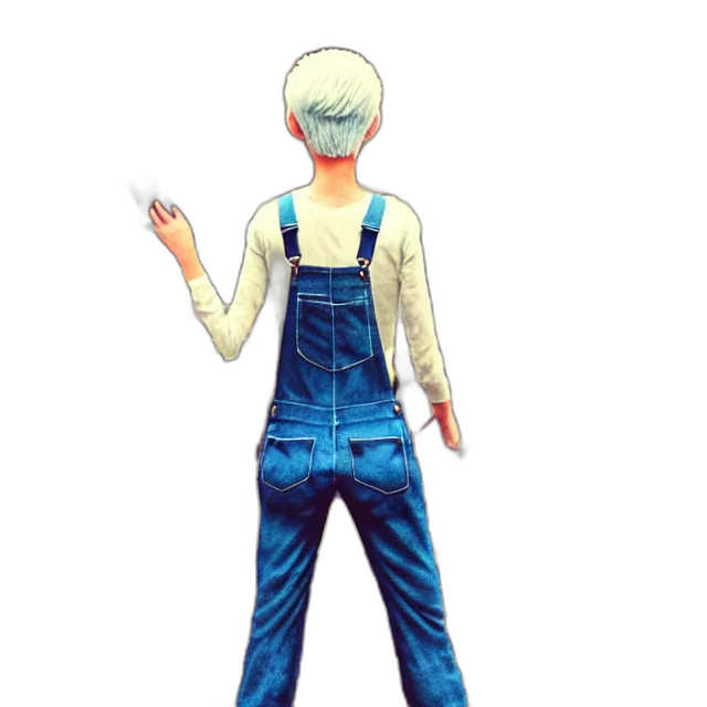 jacket, staff, robot, weapon transparent PNG cut-out