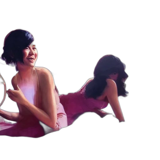 concept art, photorealistic, 3d render, vaporwave transparent PNG cut-out