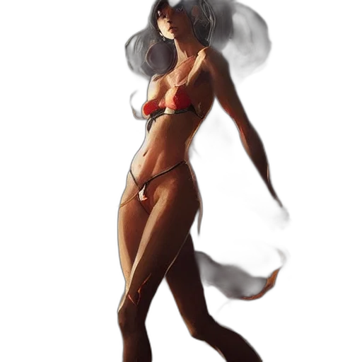 dress, staff, creature, concept art transparent PNG cut-out