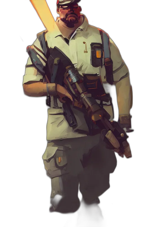 staff, weapon, jacket, robot transparent PNG cut-out