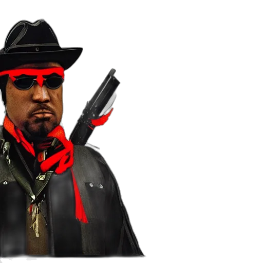 jacket, hat, weapon, staff transparent PNG cut-out