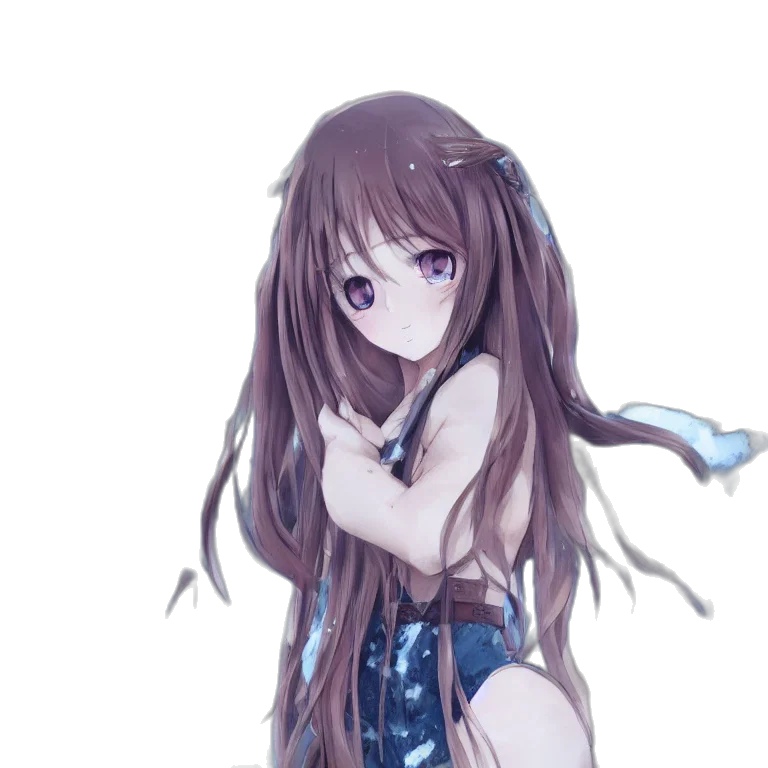 dress, hair, creature, weapon transparent PNG cut-out
