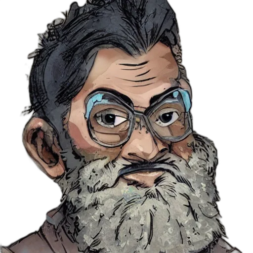face, staff, mask, comic book art transparent PNG cut-out
