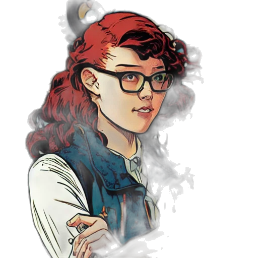 staff, face, jacket, comic book art transparent PNG cut-out