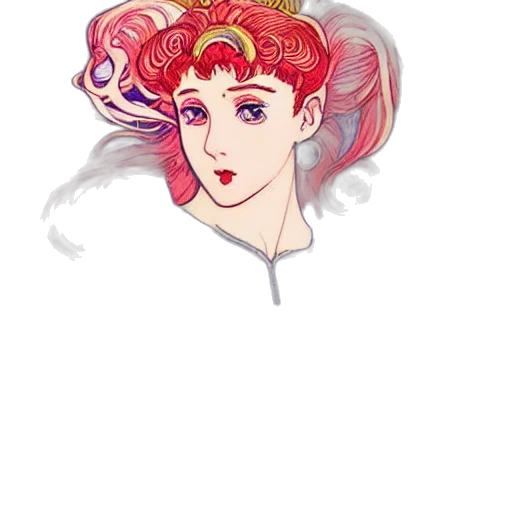 crown, face, vaporwave, watercolor transparent PNG cut-out