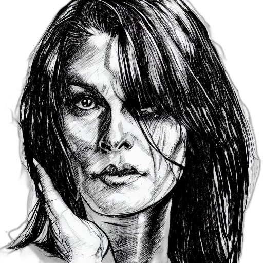 face, hair, pencil sketch, photorealistic transparent PNG cut-out