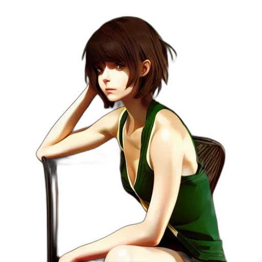 dress, face, staff, photorealistic transparent PNG cut-out