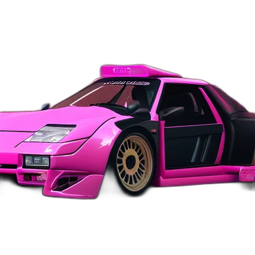 car, weapon, animal, vaporwave transparent PNG cut-out