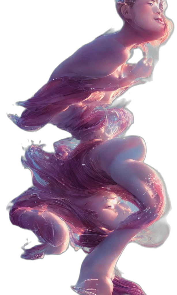 hair, dragon, creature, dress transparent PNG cut-out